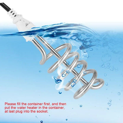 Electric Water Heating Rod for Heating Water in container like Bucket Basin Bath tub mini inflatable Swimming Pool and More